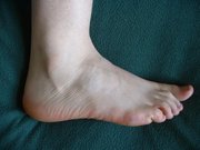 A foot seen from the outside