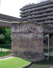 13th century bastion on the London Wall, Barbican Estate