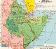 A  map of Italian East Africa in 1941