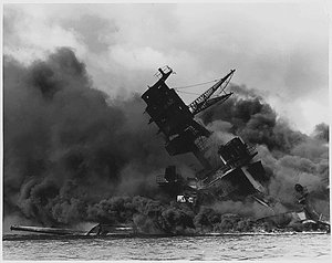  burned for two days after being hit by a Japanese bomb in the .