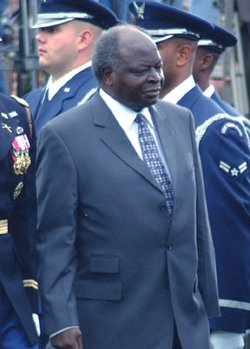 Mwai Kibaki during an official state visit to the United States