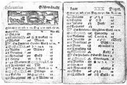 Swedish calendar showing St Valentine's Day  1712