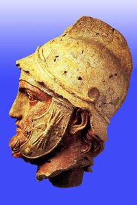 Bust of Parthian soldier, in Hellenistic style ( Museum, ).