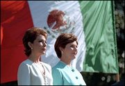 Mexican First Lady Marta Sahagï¿½n and Laura Bush