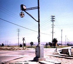 This lower-quadrant wigwag signal was retired after more than six decades of service atop its  base in .  To save money, railroads occasionally installed their signals on existing utility poles.