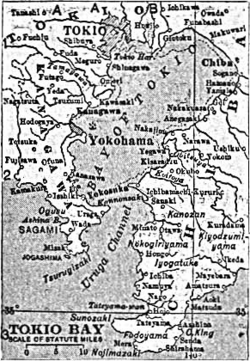 Map of Tokyo Bay, 1917, showing Yokohama