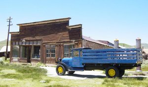 Grave markers in Bodie cemetery