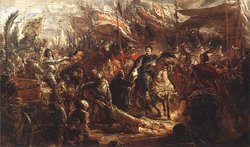 " Sending Message of Victory to the Pope, after the ", oil on canvas by , 1880, 58 x 100 cm, National Musemum in .
