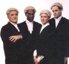 Barristers: traditional dress.