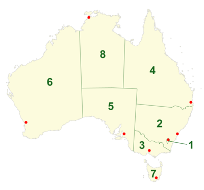 A Map Of Australia States And Territories
