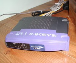 A Linksys  router, popular for home and small office networks
