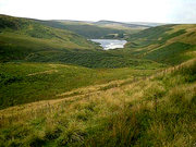 Moorland in the Pennines (England); here overgrazed and dominated by grasses and bracken