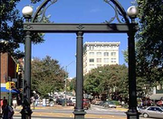 Downtown Athens, as seen through the University of Georgia arch