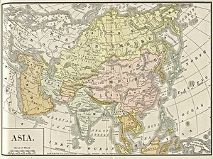 Map of Asia, 1892