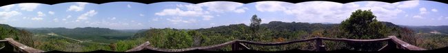 A 360 degree view from the observation tower at Blue Hole National Park, Belize CA