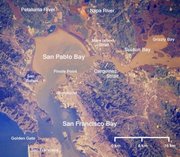 San Pablo bay with Suisun Bay at upper right