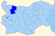 Vratsa province shown within Bulgaria