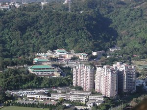Taipei's National Palace Museum with apartment complex blocking the view