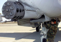 The  Gatling gun of an  at Osan Air Base, Korea