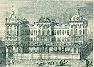 Razumovsky's residences included the Anichkov Palace (above) at the  embankment and the Znamenka estate (http://enlight.ru/camera/113/index_e.html) near 