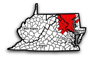 A general map of the counties that are a part of the area. 