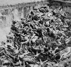Mass grave at Bergen Belsen concentration camp 1945