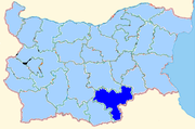 Khaskovo province shown within Bulgaria