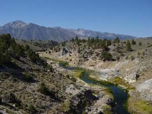 Hot Creek. Same view in winter