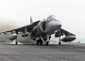 April 7th 2003: an AV-8B Harrier takes off from the assault ship USS Nassau, to engage targets over Iraq in support of Operation Iraqi Freedom