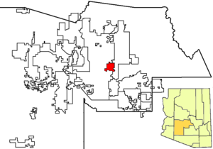 Location of Paradise Valley, Arizona, within Maricopa County