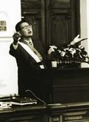 President Fujimori at the Chamber of Deputies.