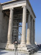 The Erechtheum in Athens, showing columns with Ionic capitals