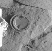 First grind of a rock on Mars, by Spirit rover