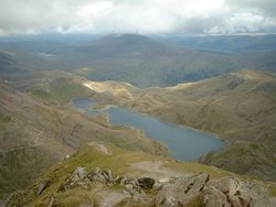 View from the summit of Snowdon, looking east over .