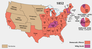 The electoral map of the 1852 election.