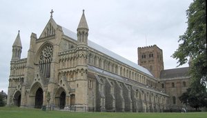 St Albans Cathedral from the west.
