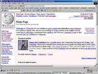 Standard, IE6, Win98, 1024x768 pixels.  Content no longer fits on the screen, which is just horrible.  The content goes way off to the right somewhere - not even the featured article box ALONE fits on, let alone anniversaries etc.