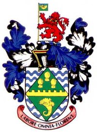 Arms of Huntingdonshire District Council (and previously of Huntingdonshire County Council)
