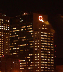 Hydro-Qubec headquarters in downtown Montreal, with logo