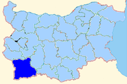 Blagoevgrad province shown within Bulgaria