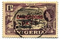 Shilling stamp used at , now in Nigeria