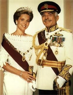 Her Majesty Queen Noor with her late husband, King Hussein.