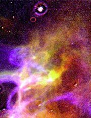 Bubble-like shock wave still expanding from a supernova explosion 15,000 years ago (view larger image).