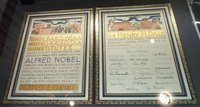 The Nobel Prize diploma of Sir Henry H. Dale, displayed in the Royal Society, London.