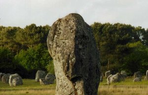 A menhir at Carnac, Brittany
