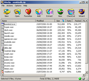 Winzip 8.1 SR1 showing contents of  zip file