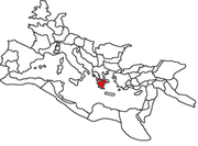 The Roman Empire 120 AD, Achaea highlighted.