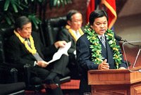 Cayetano addresses the Hawaii State Legislature.