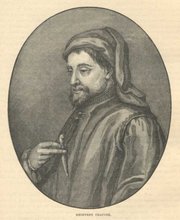 Geoffrey Chaucer - Illustration from Cassell's History of England, circa 1902