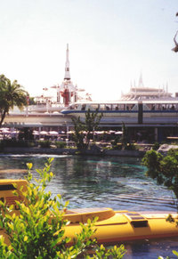 Rocket Jets in background, 1996, with Monorail and Submarines in foreground